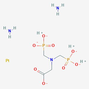 molecular formula C4H15N3O8P2Pt-2 B235960 Diamine((bis-(phosphonatomethyl)amino)acetato(2-)-O(1),N(1))platinum(II) CAS No. 134669-40-2