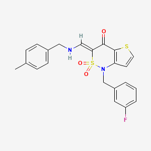 (3Z)-1-(3-fluorobenzyl)-3-{[(4-methylbenzyl)amino]methylene}-1H-thieno[3,2-c][1,2]thiazin-4(3H)-one 2,2-dioxide