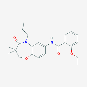 molecular formula C23H28N2O4 B2359619 N-(3,3-dimethyl-4-oxo-5-propyl-2,3,4,5-tetrahydrobenzo[b][1,4]oxazepin-7-yl)-2-ethoxybenzamide CAS No. 921521-46-2