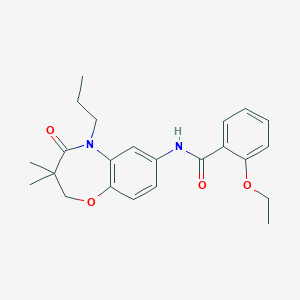 molecular formula C23H28N2O4 B2359619 N-(3,3-diméthyl-4-oxo-5-propyl-2,3,4,5-tétrahydrobenzo[b][1,4]oxazépin-7-yl)-2-éthoxybenzamide CAS No. 921521-46-2