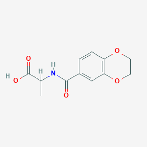 molecular formula C12H13NO5 B2359620 2-[(2,3-Dihydro-benzo[1,4]dioxine-6-carbonyl)-amino]-propionic acid CAS No. 1009513-69-2