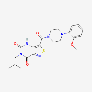 molecular formula C21H25N5O4S B2359622 6-isobutyl-3-{[4-(2-methoxyphenyl)piperazino]carbonyl}isothiazolo[4,3-d]pyrimidine-5,7(4H,6H)-dione CAS No. 1251672-16-8