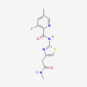 molecular formula C13H13FN4O2S B2359623 3-fluoro-5-methyl-N-{4-[(methylcarbamoyl)methyl]-1,3-thiazol-2-yl}pyridine-2-carboxamide CAS No. 2415629-78-4