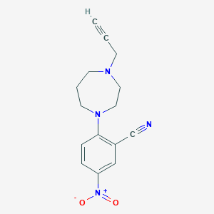 molecular formula C15H16N4O2 B2359627 5-Nitro-2-(4-prop-2-ynyl-1,4-diazepan-1-yl)benzonitrile CAS No. 2305473-93-0