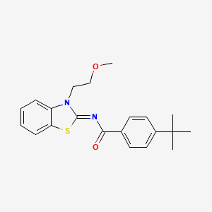 molecular formula C21H24N2O2S B2359631 (Z)-4-(tert-butyl)-N-(3-(2-methoxyethyl)benzo[d]thiazol-2(3H)-ylidene)benzamide CAS No. 1005719-92-5