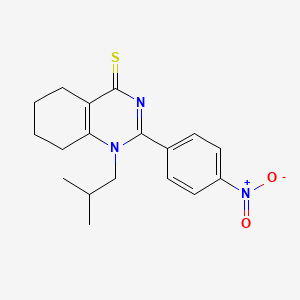 molecular formula C18H21N3O2S B2359638 1-isobutyl-2-(4-nitrophenyl)-5,6,7,8-tetrahydroquinazoline-4(1H)-thione CAS No. 433690-72-3
