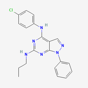 molecular formula C20H19ClN6 B2359639 N~4~-(4-氯苯基)-1-苯基-N~6~-丙基-1H-吡唑并[3,4-d]嘧啶-4,6-二胺 CAS No. 946348-16-9