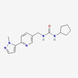 molecular formula C16H21N5O B2359645 1-环戊基-3-((6-(1-甲基-1H-吡唑-5-基)吡啶-3-基)甲基)脲 CAS No. 2034393-64-9