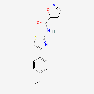 molecular formula C15H13N3O2S B2359646 N-(4-(4-ethylphenyl)thiazol-2-yl)isoxazole-5-carboxamide CAS No. 919758-94-4