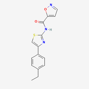 molecular formula C15H13N3O2S B2359646 N-(4-(4-Ethylphenyl)thiazol-2-yl)isoxazol-5-carboxamid CAS No. 919758-94-4