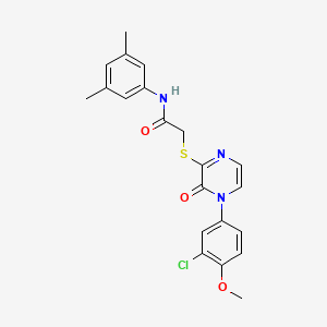 molecular formula C21H20ClN3O3S B2359658 2-((4-(3-氯-4-甲氧苯基)-3-氧代-3,4-二氢吡嗪-2-基)硫代)-N-(3,5-二甲基苯基)乙酰胺 CAS No. 899944-24-2