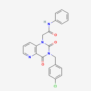 molecular formula C22H17ClN4O3 B2359660 2-(3-(4-chlorobenzyl)-2,4-dioxo-3,4-dihydropyrido[3,2-d]pyrimidin-1(2H)-yl)-N-phenylacetamide CAS No. 923234-92-8