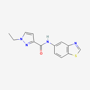 molecular formula C13H12N4OS B2359661 N-(benzo[d]thiazol-5-yl)-1-ethyl-1H-pyrazole-3-carboxamide CAS No. 1172347-47-5