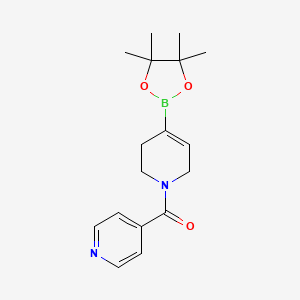 molecular formula C17H23BN2O3 B2359664 Pyridin-4-yl-[4-(4,4,5,5-tetramethyl-1,3,2-dioxaborolan-2-yl)-3,6-dihydro-2H-pyridin-1-yl]methanone CAS No. 1628502-55-5