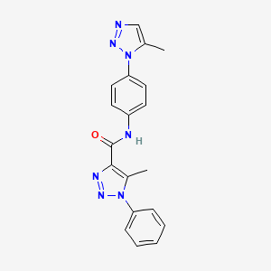 molecular formula C19H17N7O B2359671 5-methyl-N-(4-(5-methyl-1H-1,2,3-triazol-1-yl)phenyl)-1-phenyl-1H-1,2,3-triazole-4-carboxamide CAS No. 924833-25-0