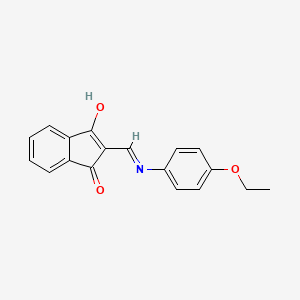 molecular formula C18H15NO3 B2359679 2-(((4-Ethoxyphenyl)amino)methylene)indane-1,3-dione CAS No. 1020252-57-6