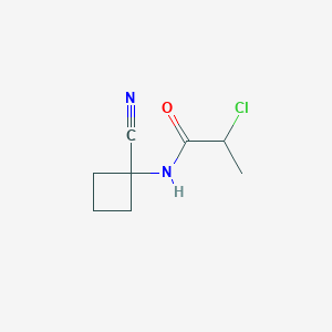 molecular formula C8H11ClN2O B2359680 2-Chloro-N-(1-cyanocyclobutyl)propanamide CAS No. 926212-68-2