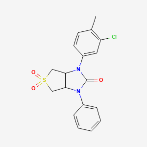 molecular formula C18H17ClN2O3S B2359689 1-(3-chloro-4-methylphenyl)-3-phenyltetrahydro-1H-thieno[3,4-d]imidazol-2(3H)-one 5,5-dioxide CAS No. 873811-28-0