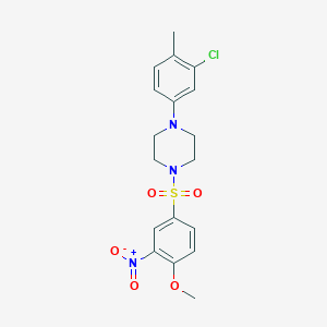 1-(3-Chloro-4-methylphenyl)-4-(4-methoxy-3-nitrobenzenesulfonyl)piperazine