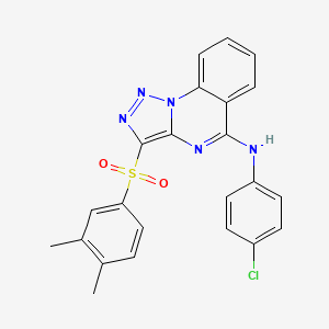 molecular formula C23H18ClN5O2S B2359694 N-(4-chlorophenyl)-3-(3,4-dimethylphenyl)sulfonyltriazolo[1,5-a]quinazolin-5-amine CAS No. 866812-67-1