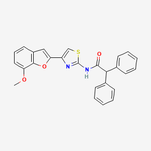 molecular formula C26H20N2O3S B2359695 N-(4-(7-methoxybenzofuran-2-yl)thiazol-2-yl)-2,2-diphenylacetamide CAS No. 921869-78-5