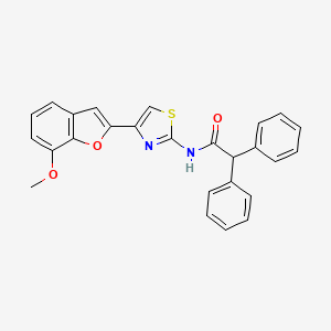 molecular formula C26H20N2O3S B2359695 N-[4-(7-metoxi-1-benzofuran-2-il)-1,3-tiazol-2-il]-2,2-difenilacetamida CAS No. 921869-78-5