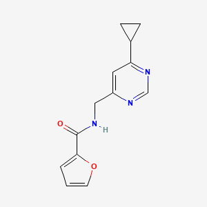 molecular formula C13H13N3O2 B2359697 N-((6-环丙基嘧啶-4-基)甲基)呋喃-2-甲酰胺 CAS No. 2195883-05-5