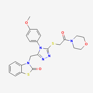 3-((4-(4-methoxyphenyl)-5-((2-morpholino-2-oxoethyl)thio)-4H-1,2,4-triazol-3-yl)methyl)benzo[d]thiazol-2(3H)-one
