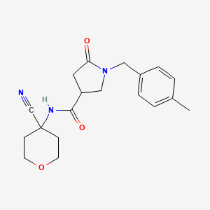 molecular formula C19H23N3O3 B2359707 N-(4-cyanooxan-4-yl)-1-[(4-methylphenyl)methyl]-5-oxopyrrolidine-3-carboxamide CAS No. 1825462-01-8