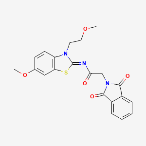 molecular formula C21H19N3O5S B2359709 (Z)-2-(1,3-二氧代异吲哚啉-2-基)-N-(6-甲氧基-3-(2-甲氧基乙基)苯并[d]噻唑-2(3H)-亚甲基)乙酰胺 CAS No. 865161-47-3