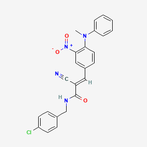 (E)-N-[(4-chlorophenyl)methyl]-2-cyano-3-[4-(N-methylanilino)-3-nitrophenyl]prop-2-enamide