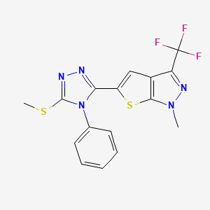 1-methyl-5-[5-(methylsulfanyl)-4-phenyl-4H-1,2,4-triazol-3-yl]-3-(trifluoromethyl)-1H-thieno[2,3-c]pyrazole