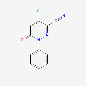 molecular formula C11H6ClN3O B2359731 4-氯-6-氧代-1-苯基-1,6-二氢哒嗪-3-腈 CAS No. 338405-09-7