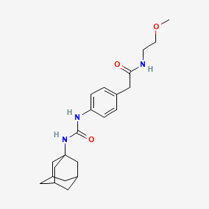 molecular formula C22H31N3O3 B2359732 2-(4-(3-((1R,3s)-金刚烷-1-基)脲基)苯基)-N-(2-甲氧基乙基)乙酰胺 CAS No. 1396845-05-8
