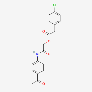 molecular formula C18H16ClNO4 B2359733 [(4-乙酰苯基)氨基羰基]甲基 2-(4-氯苯基)乙酸酯 CAS No. 380193-02-2