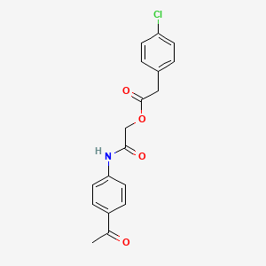 molecular formula C18H16ClNO4 B2359733 [(4-Acetylphenyl)carbamoyl]methyl 2-(4-chlorophenyl)acetat CAS No. 380193-02-2