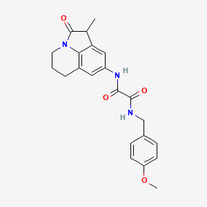 molecular formula C22H23N3O4 B2359734 N1-(4-methoxybenzyl)-N2-(1-methyl-2-oxo-2,4,5,6-tetrahydro-1H-pyrrolo[3,2,1-ij]quinolin-8-yl)oxalamide CAS No. 898427-14-0