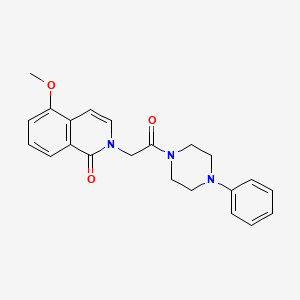 molecular formula C22H23N3O3 B2359736 5-メトキシ-2-[2-オキソ-2-(4-フェニルピペラジン-1-イル)エチル]イソキノリン-1-オン CAS No. 868223-24-9