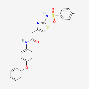 molecular formula C24H21N3O4S2 B2359740 2-(2-(4-甲苯磺酰胺)噻唑-4-基)-N-(4-苯氧基苯基)乙酰胺 CAS No. 922022-70-6