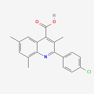 molecular formula C19H16ClNO2 B2359745 2-(4-氯苯基)-3,6,8-三甲基喹啉-4-羧酸 CAS No. 895923-44-1