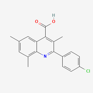 molecular formula C19H16ClNO2 B2359745 2-(4-Chlorphenyl)-3,6,8-trimethylchinolin-4-carbonsäure CAS No. 895923-44-1