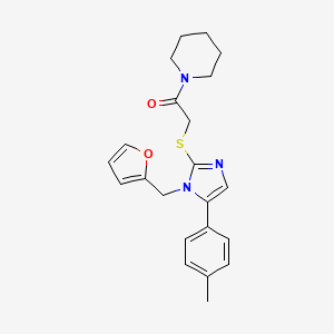 2-((1-(furan-2-ylmethyl)-5-(p-tolyl)-1H-imidazol-2-yl)thio)-1-(piperidin-1-yl)ethanone