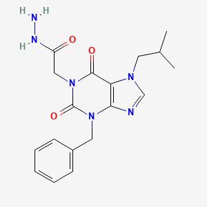 molecular formula C18H22N6O3 B2359753 2-[3-benzyl-7-(2-methylpropyl)-2,6-dioxo-2,3,6,7-tetrahydro-1H-purin-1-yl]acetohydrazide CAS No. 730951-37-8
