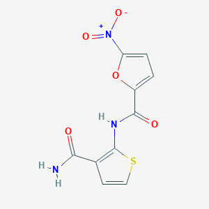 molecular formula C10H7N3O5S B2359754 N-(3-氨基甲酰基噻吩-2-基)-5-硝基呋喃-2-甲酰胺 CAS No. 848179-97-5