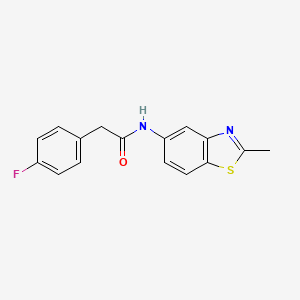 molecular formula C16H13FN2OS B2359760 2-(4-氟苯基)-N-(2-甲基苯并[d]噻唑-5-基)乙酰胺 CAS No. 899731-71-6