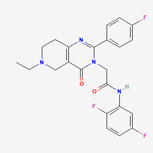 molecular formula C23H21F3N4O2 B2359761 N-(2,5-difluorophenyl)-2-(6-ethyl-2-(4-fluorophenyl)-4-oxo-5,6,7,8-tetrahydropyrido[4,3-d]pyrimidin-3(4H)-yl)acetamide CAS No. 1286714-92-8