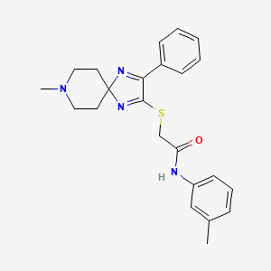 N-(3-methylphenyl)-2-[(8-methyl-3-phenyl-1,4,8-triazaspiro[4.5]deca-1,3-dien-2-yl)thio]acetamide