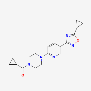 Cyclopropyl(4-(5-(5-cyclopropyl-1,2,4-oxadiazol-3-yl)pyridin-2-yl)piperazin-1-yl)methanone