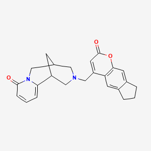 3-((2-oxo-2,6,7,8-tetrahydrocyclopenta[g]chromen-4-yl)methyl)-3,4,5,6-tetrahydro-1H-1,5-methanopyrido[1,2-a][1,5]diazocin-8(2H)-one