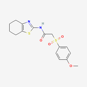molecular formula C16H18N2O4S2 B2359777 2-((4-甲氧基苯基)磺酰基)-N-(4,5,6,7-四氢苯并[d]噻唑-2-基)乙酰胺 CAS No. 941951-61-7